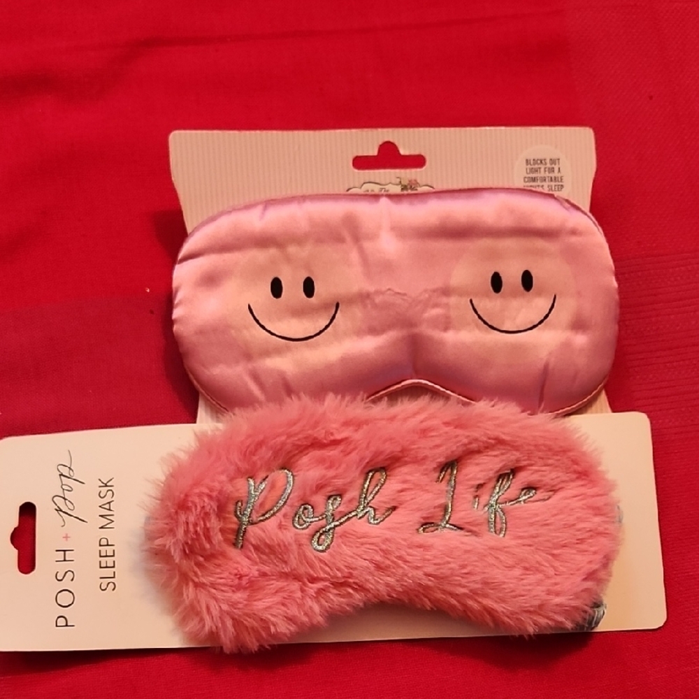 Pink Plush Face Masks with Textured Designs